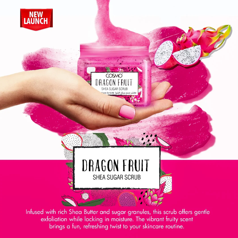 Dragon Fruit Shea Sugar Scrub by Cosmo 450g