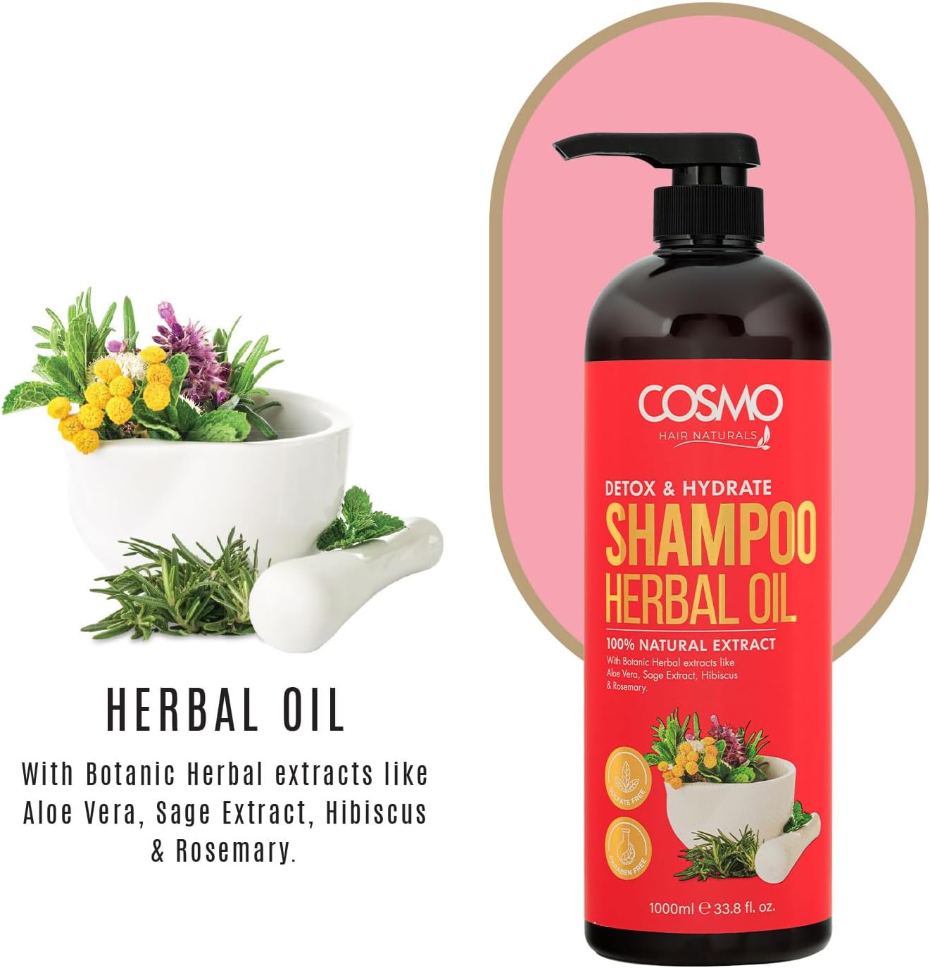 Cosmo Detox and Hydrate Herbal Oil Шампунь 1000ml