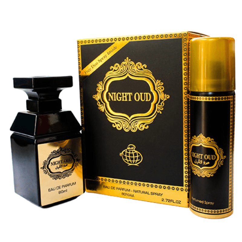 FW Night Oud perfumed water unisex 80ml + DEODORANT - Royalsperfume World Fragrance Perfume